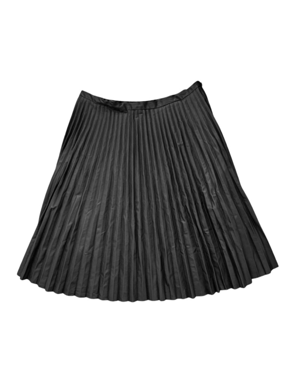 City Chic Women’s Faux Leather Pleated Knee Length Skirt Size 20 Black NWT